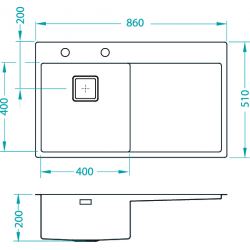 ALVEUS STYLUX 50 zlewozmywak stalowy prawy