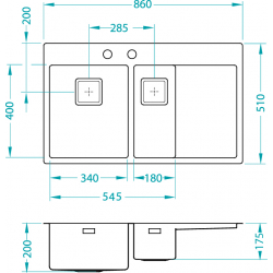 ALVEUS STYLUX 60 zlewozmywak stalowy lewy