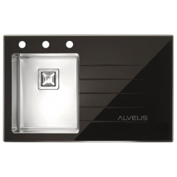 ALVEUS CRYSTALIX 10 zlewozmywak szklany czarny lewy