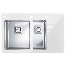 ALVEUS CRYSTALIX 20 zlewozmywak szklany biały lewy