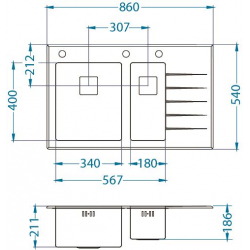 ALVEUS CRYSTALIX 20 zlewozmywak szklany biały lewy