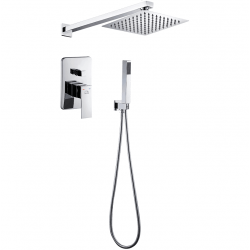 Kvadrato - bateria natryskowa podtynkowa z zestawem chrom BLQ 002P