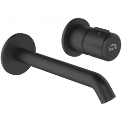 Pretto - bateria umywalkowa podtynkowa z korkiem czarny BAO 722P