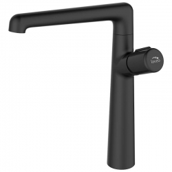 Pretto - bateria umywalkowa stojąca z wylewką L czarny BAO 725D