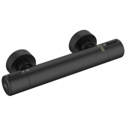 Pretto - bateria natryskowa ścienna termostatyczna bez zestawu natryskowego czarny BAO 74TD