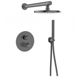 Pretto - bateria natryskowa podtynkowa z zestawem grafit BAO 901P