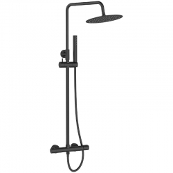 Pretto - kolumna natryskowa z baterią czarny PLP 70OB