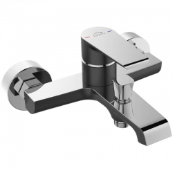 Largo - bateria wannowa ścienna bez zestawu natryskowego czarny/chrom BAH 710D