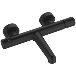 Pretto - bateria wannowa ścienna bez zestawu natryskowego czarny BAO 710D