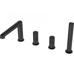 Pretto - bateria wannowa 4-otworowa czarny BAO 714D