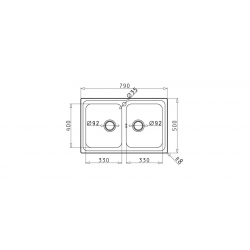Zlewozmywak Pyramis ALEA (79X50) 2B len 107160701
