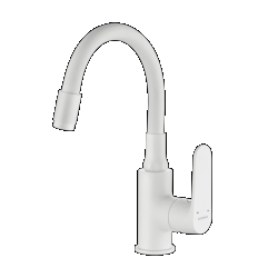 DIMA – BATERIA UMYWALKOWA STOJĄCA Z ELASTYCZNĄ WYLEWKĄ BIAŁY MAT BQD 621D