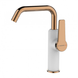 ALANIS BATERIA UMYWALKOWA Z RUCHOMĄ WYLEWKĄ BIAŁY/RÓŻOWE ZŁOTO BQI 625D