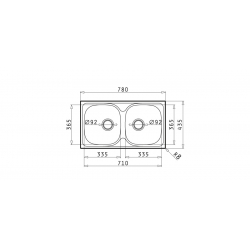 Zlewozmywak Pyramis E78 2B gładki 100138801