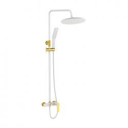 ALANIS – KOLUMNA NATRYSKOWA Z BATERIĄ BIAŁY/ZŁOTY PQI W0OB