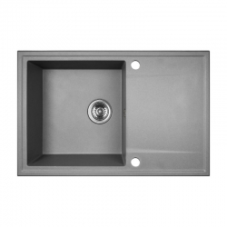 HUNTER – ZLEWOZMYWAK GRANITOWY JEDNOKOMOROWY Z OCIEKACZEM SZARY SBU 511T