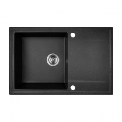 HUNTER – ZLEWOZMYWAK GRANITOWY JEDNOKOMOROWY Z OCIEKACZEM CZARNY SBU 711T