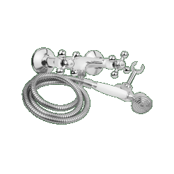 STILO – BATERIA NATRYSKOWA ŚCIENNA Z ZESTAWEM NATRYSKOWYM CHROM BKI 041D
