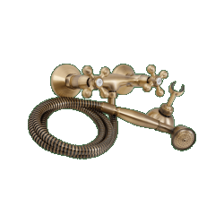 STILO – BATERIA NATRYSKOWA ŚCIENNA Z ZESTAWEM NATRYSKOWYM MOSIĄDZ BKI 541D