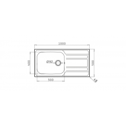 Zlewozmywak Pyramis ZEDA PLUS (100X50) 1B 1D gładki polerowany 107152701