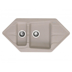 Zlewozmywak Pyramis Petra Corner (100 x 50) 1 1/2B 1D beżowy 077700301