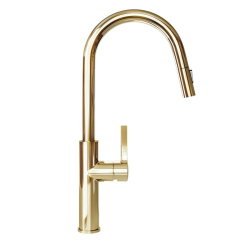 Bateria z wyciąganą wylewką Divio Light Gold - Zakup u Producenta - Wysyłka 0 zł - Dostawa nawet w 24h