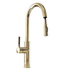 Bateria z wyciąganą wylewką Divio Light Gold - Zakup u Producenta - Wysyłka 0 zł - Dostawa nawet w 24h